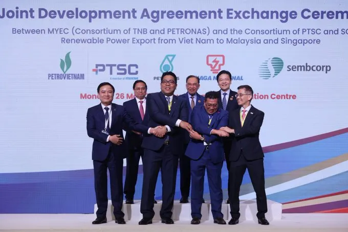  PTSC, Sembcorp ký thỏa thuận xuất khẩu năng lượng sạch